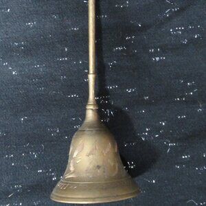 Vintage 6" Tall Etched Brass Temple Bell